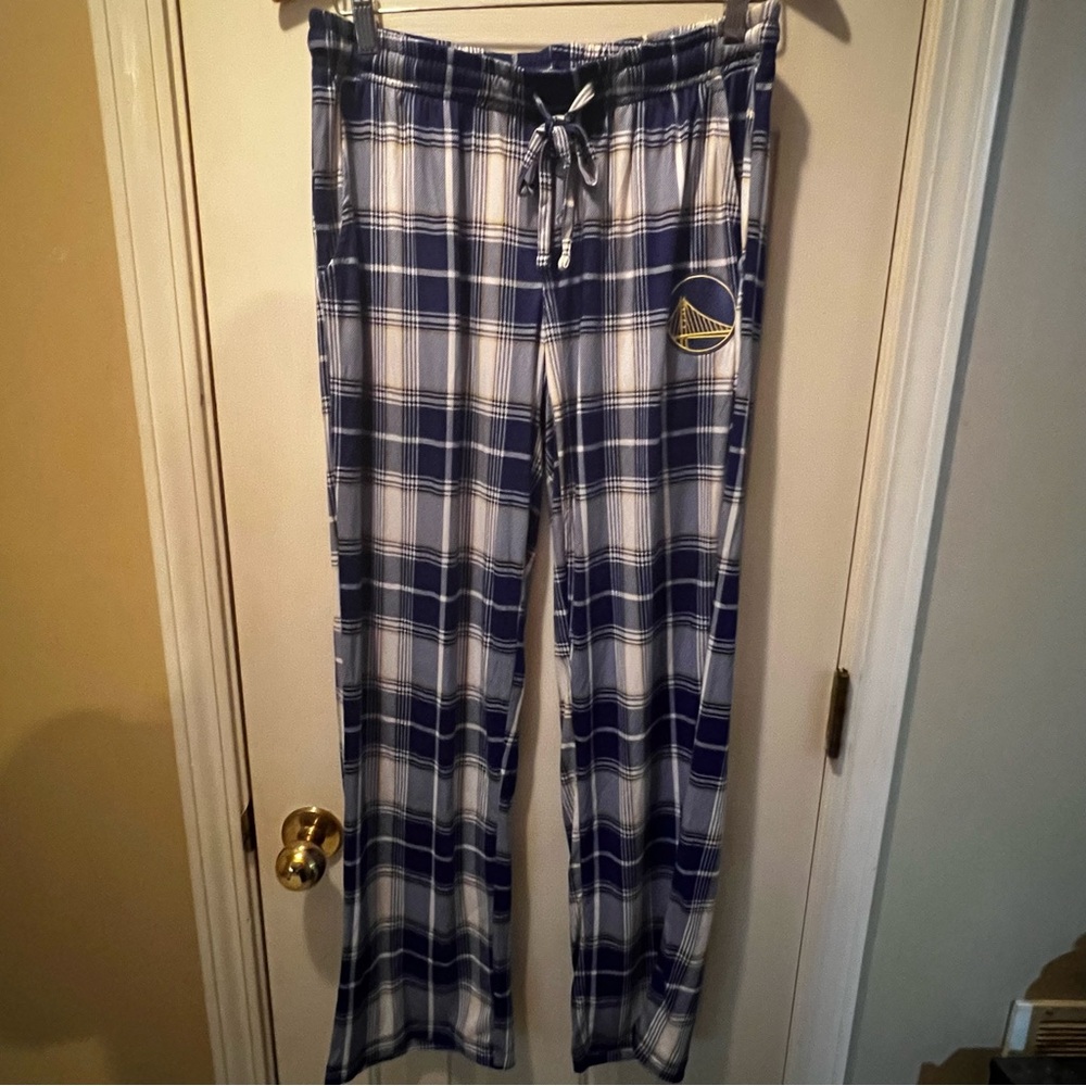 Ladies Concepts Sports NBA Golden State Warriors Plaid Knit  Pants-Ladies Medium
